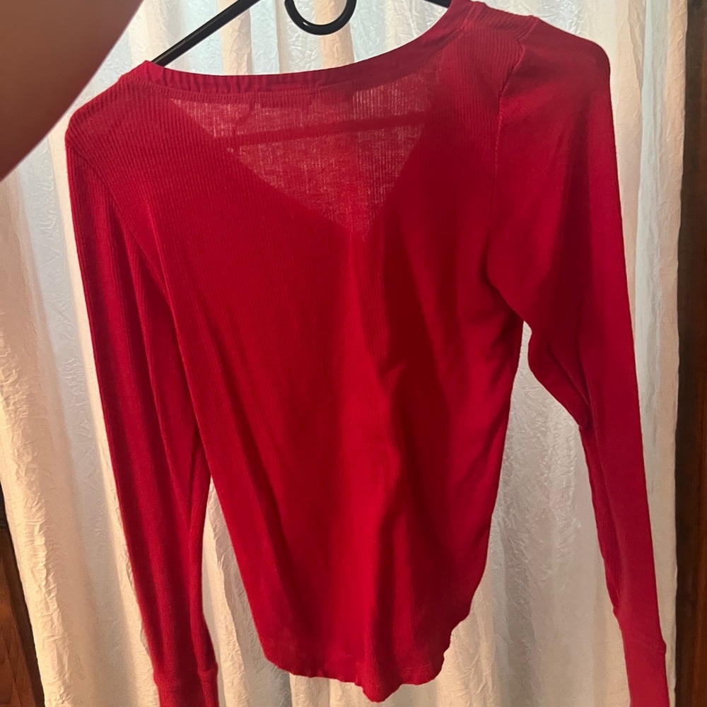 Red Button Long Sleeve - Picture 2 of 2